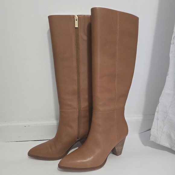Vince Camuto Buttercup Golden walnuts brown knee high boots with blocked heel - Picture 5 of 11